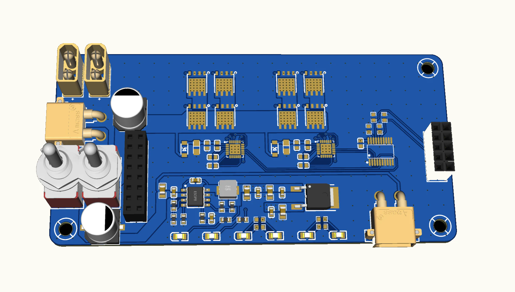 叠层板底板(Board1)正面 3D 预览。
