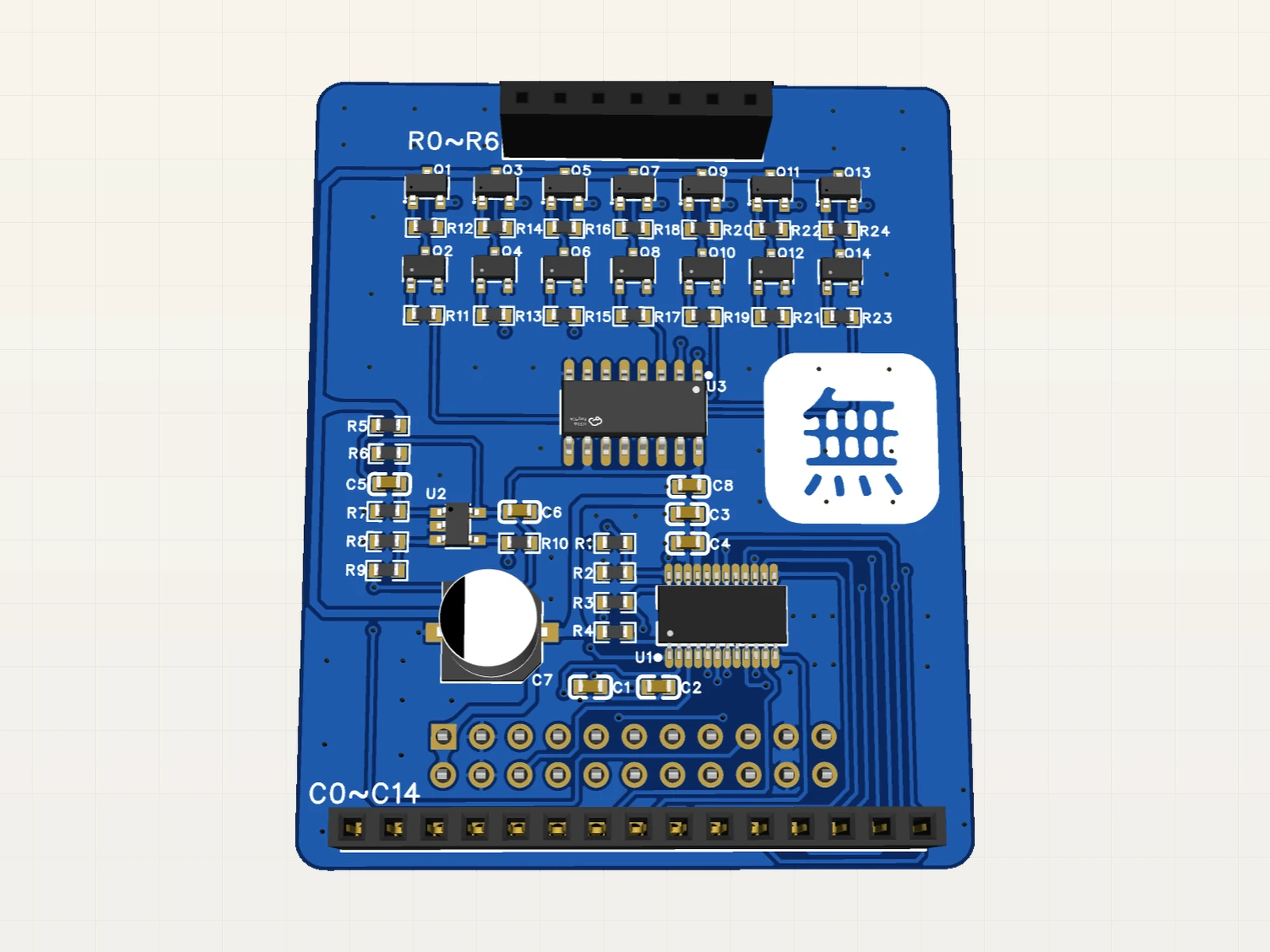 TLD7002 驱动板正面 3D 预览。